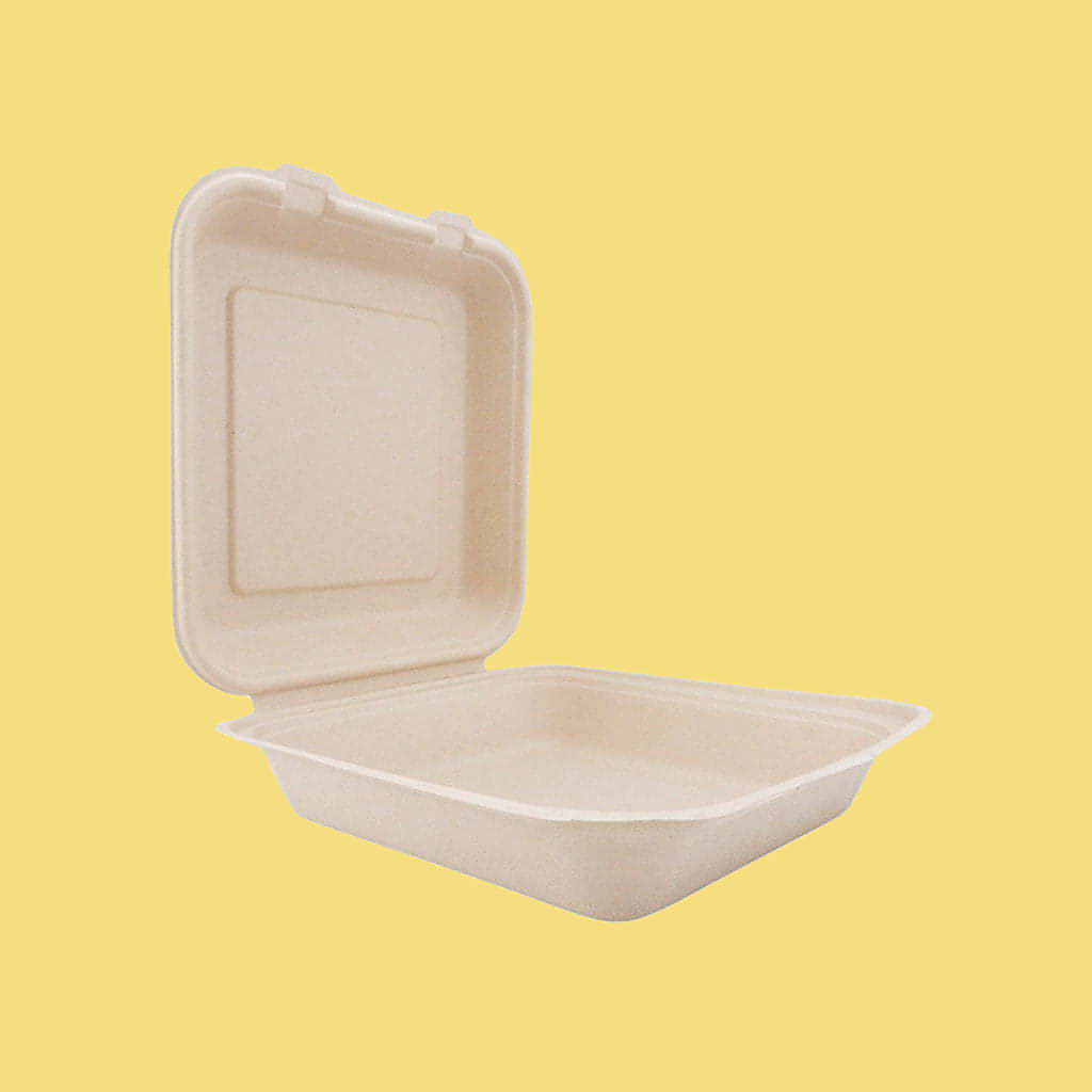 Contenedor Para Alimentos  Desechable y Biodegradable De 8x8x3 - We Care