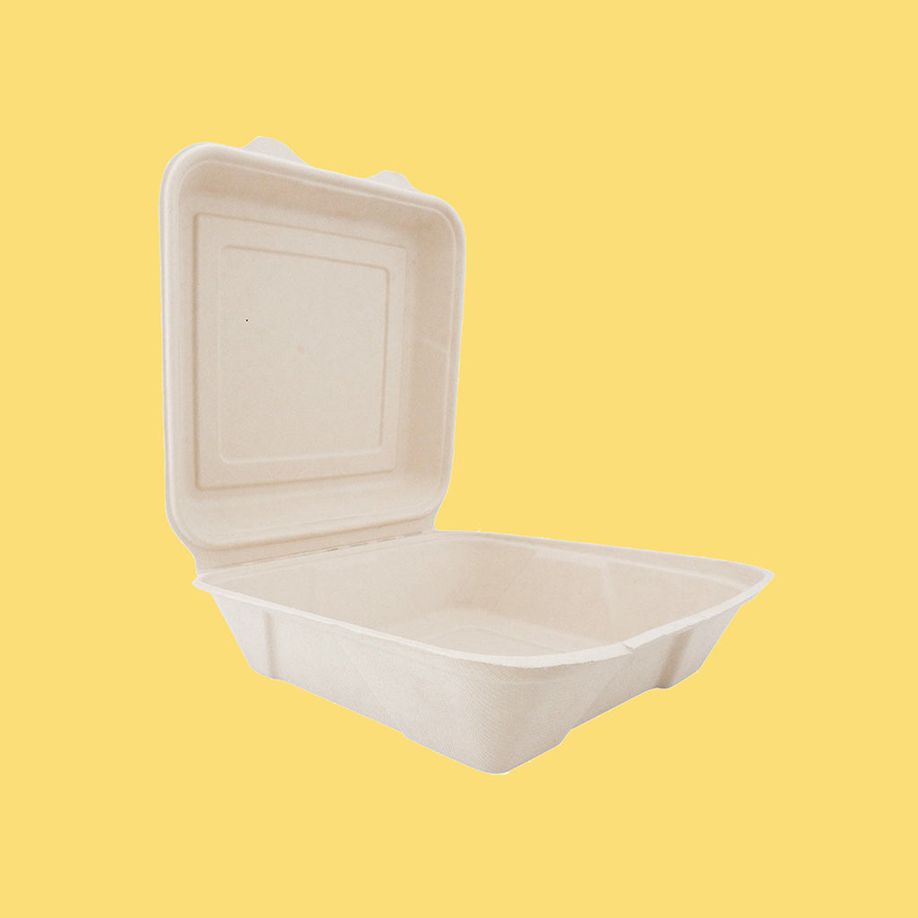 Contenedor Para Alimentos  Desechable y Biodegradable De 9x9x3 - We Care