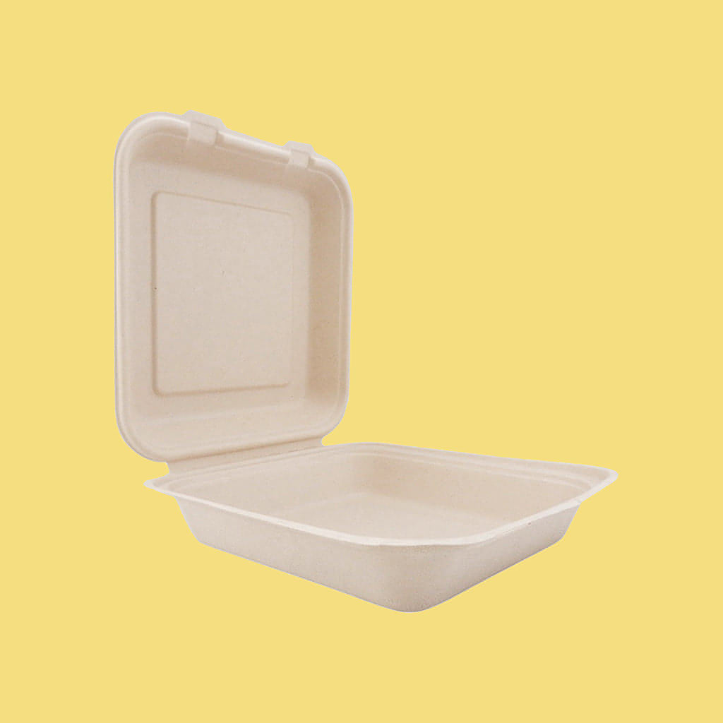 Contenedor Hamburguesero Desechable y Biodegradable De 6x6x3 - We Care