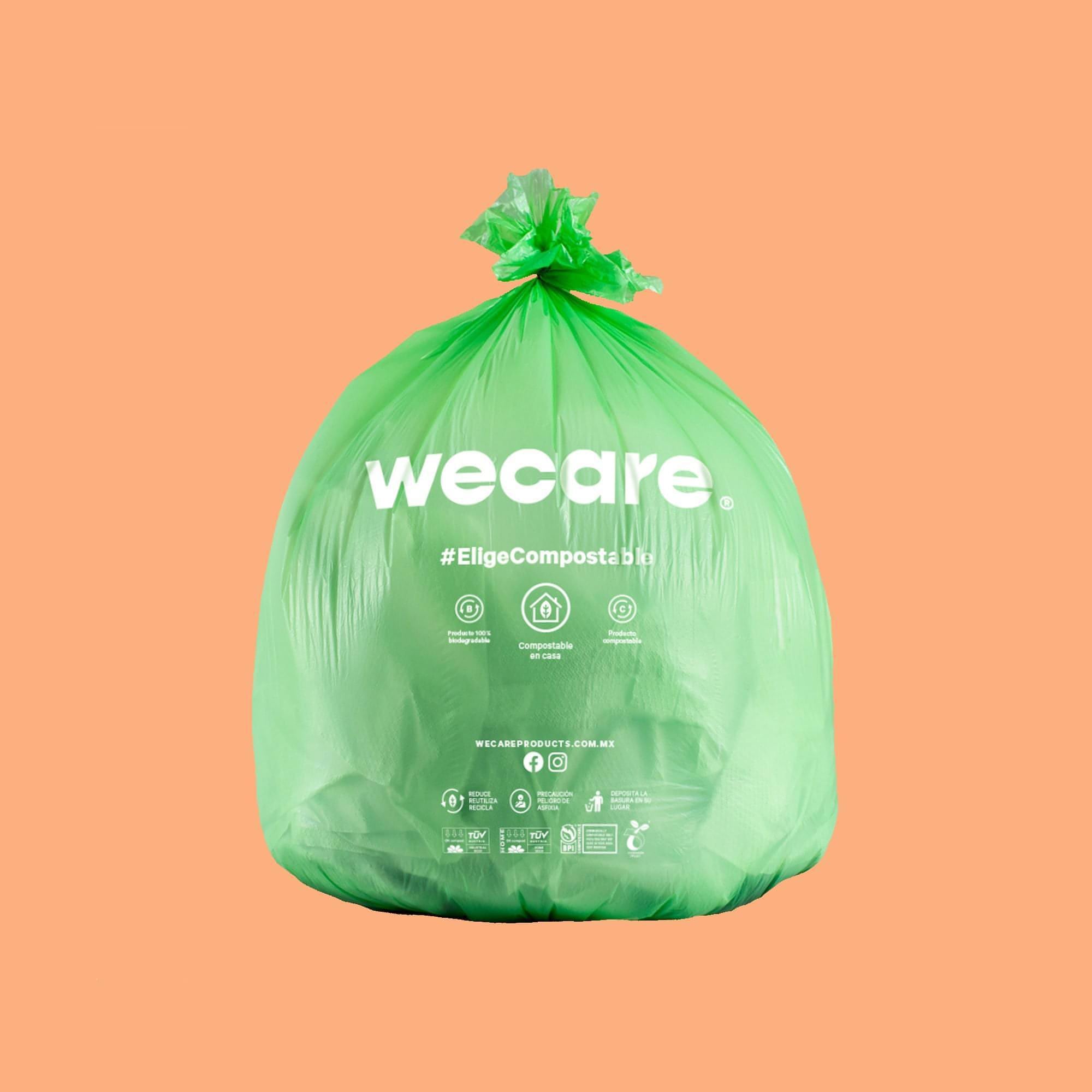 Bolsa para Basura Desechable y Biodegradable De 45x43 cm - We Care