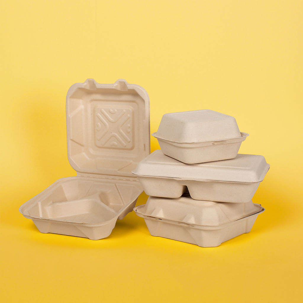 Contenedor Para Alimentos  Desechable y Biodegradable De 9x9x3 - We Care